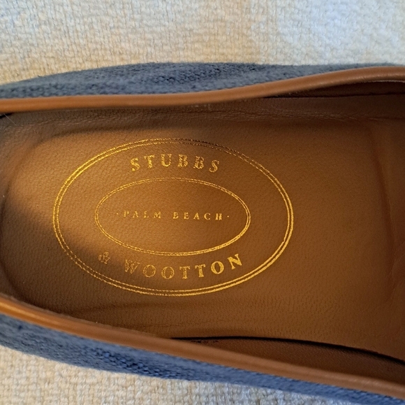 STUBBS & WOOTTON Blue Smoking Slippers Loafers Shoes - 11 - Picture 9 of 9